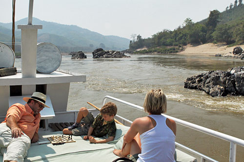 LuangSayCruise-Boat4 Chess match on the roof of our boat