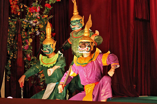 LP-Royal-Ballet-Theatre2 Ornate costumes and masks worn in the Lao version of the Ramayana