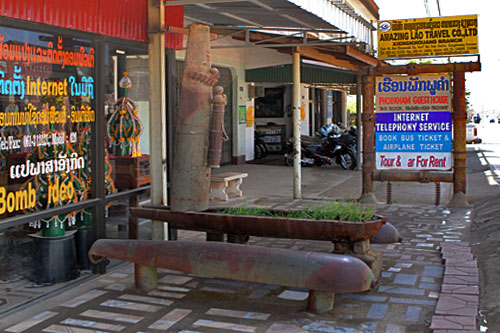 UXO-decor-around-town1 Bomb used as a planter