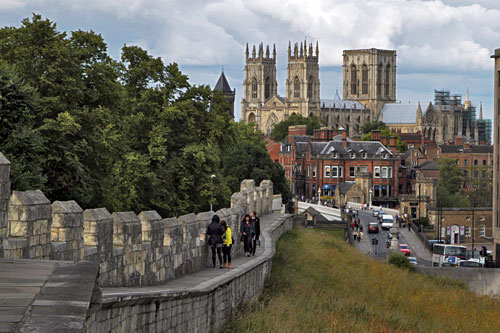 City-Walls-York-Minster Walking the city walls around medeival York, with York Minster in the background