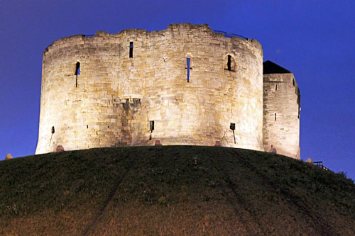 Cliffords-Tower Spotlighted Clifford's Tower at night