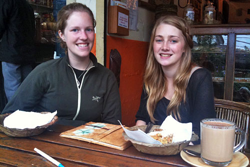 Erin-Rebecca-Voluntouring Erin Elliott of Alberta Canada and Rebeca Limmer of Tanzania Australia were taken in by a volunteering scam
